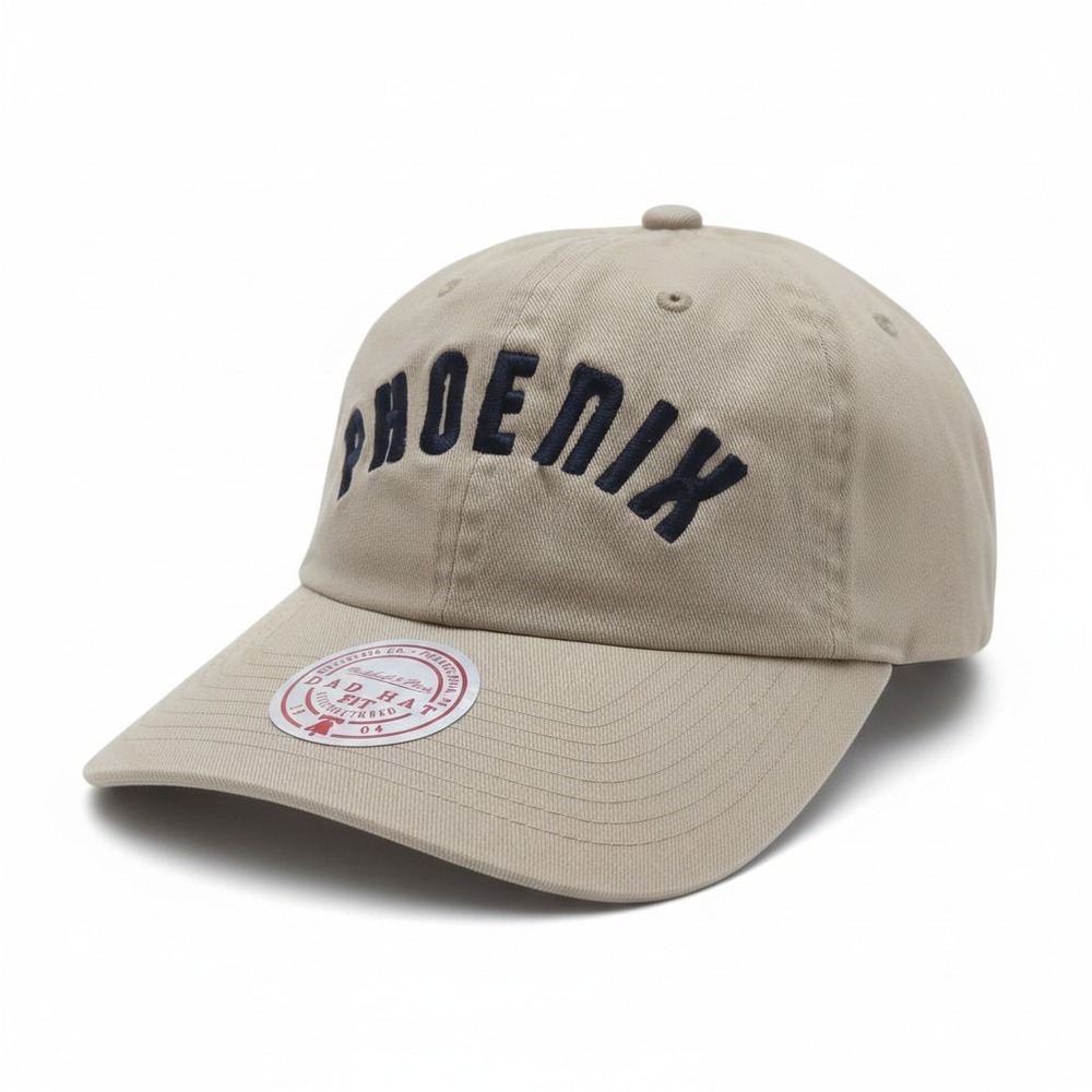 Mitchell & Ness Phoenix Dad Hat Tan Khaki Unstructured Adjustable Cap OSF